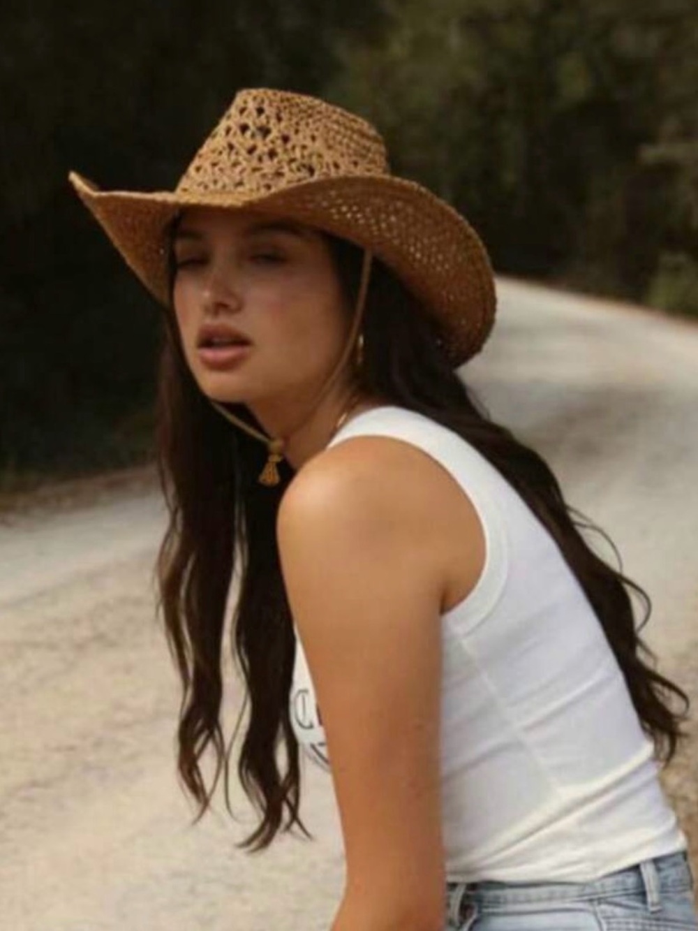 New Twig & arrow  Brown Woven Sun Hat with Daisy Charm